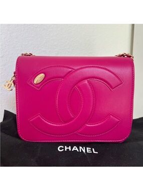 Chanel Lambskin CC Mania Flap Bag in Pink